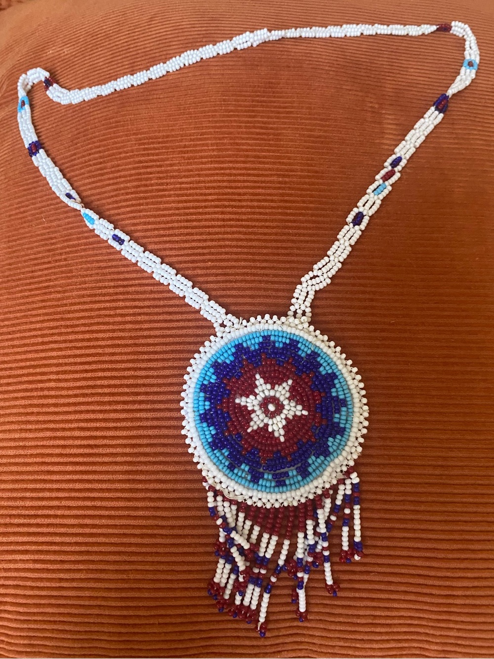 Native American Style Beaded Medallion Necklace